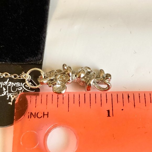 Silver Minnie Mouse Necklace Vintage Pendant Plated 18" Disney Disneyana Mickey - Picture 9 of 9
